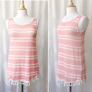 Sheer Sweater Knit Pom Tassel Dress Tunic Coverup